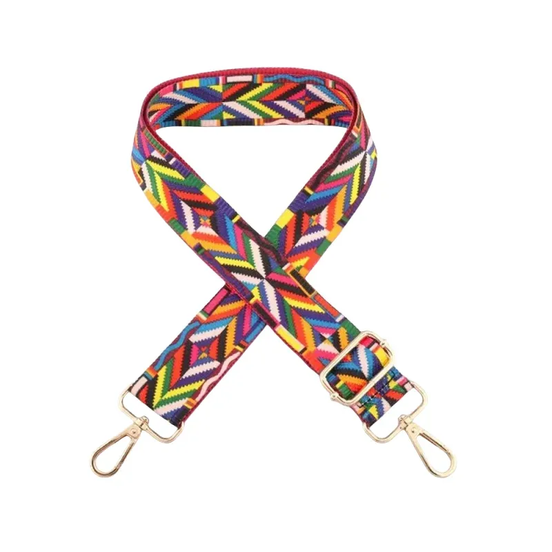 sangle de sac en nylon pour femme, 1 pièce, sangles colorées pour bandoulière, accessoires de sac à bandoulière, ceintures brodées réglables