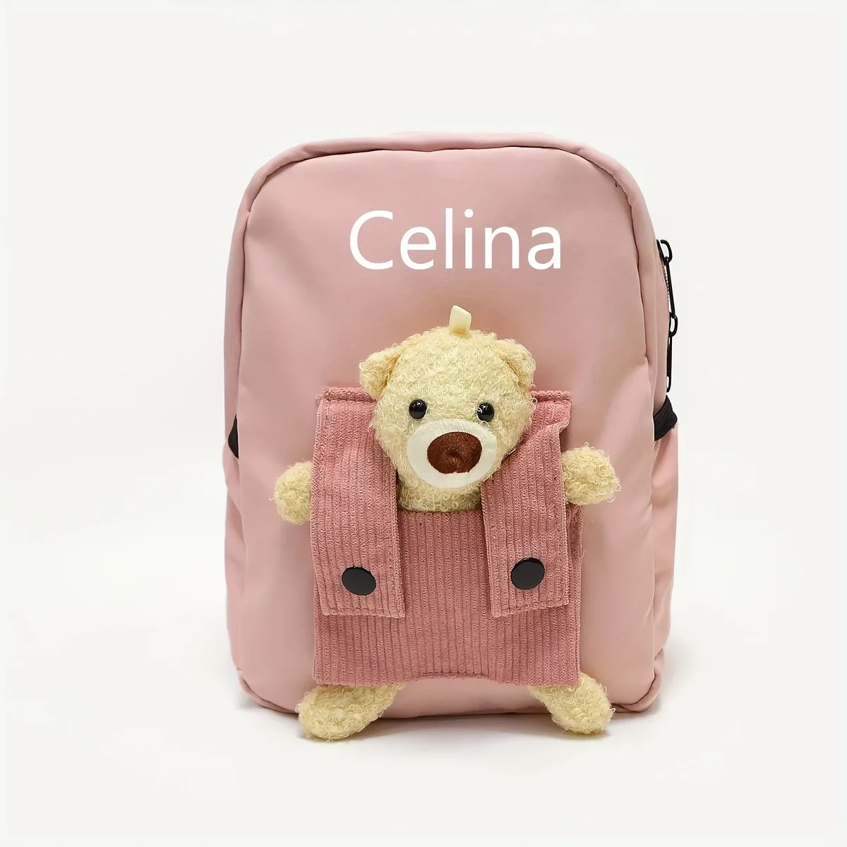 sac à dos personnalisé avec nom brodé d'ours en peluche mignon – sac à dos doux et durable pour le campus quotidien des tout-petits, cadeaux parfaits pour l'école