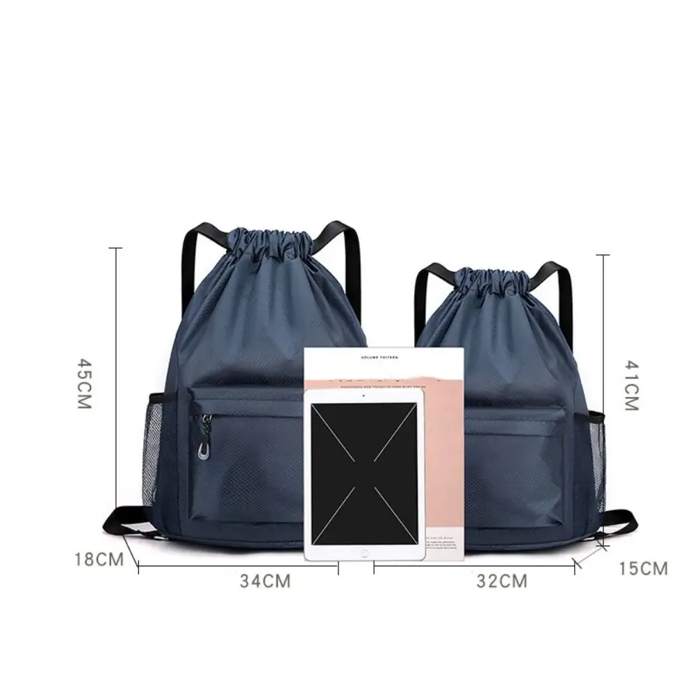nouveau design extérieur double épaule sac à dos simple couleur unie étanche cordon sac à dos mode