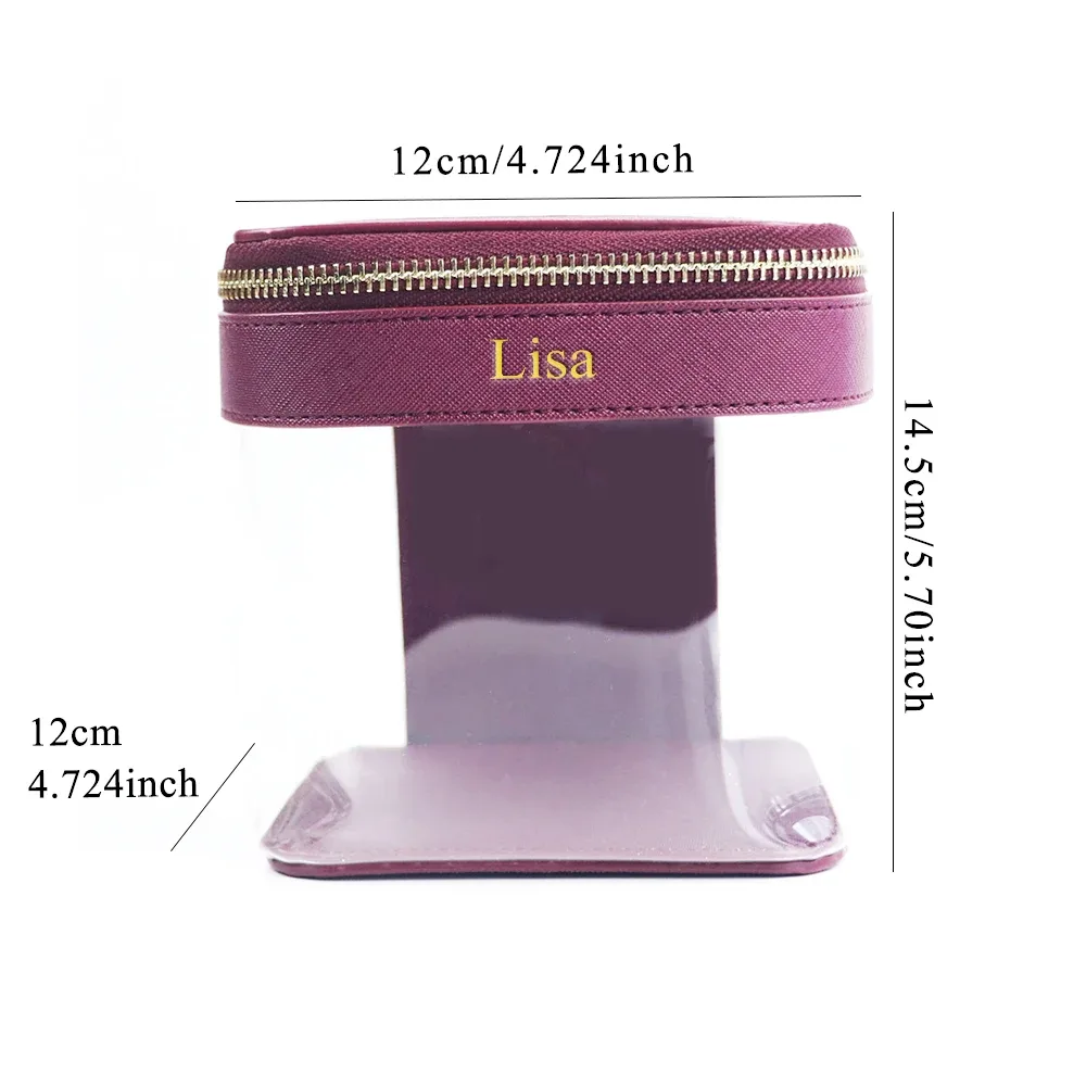 pochette de maquillage et trousse de toilette personnalisables avec nom, design transparent et visuel, grande capacité, portable pour les voyages