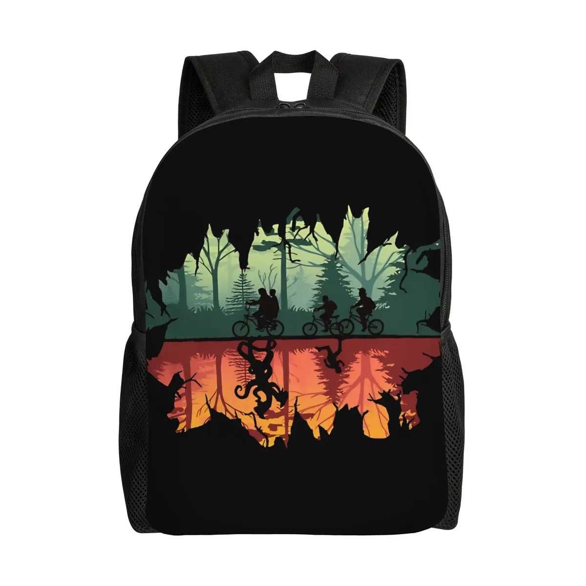 sac à dos demogorgon starry night style strangering, sacs à dos de randonnée pour femmes et hommes, sacs d'école esthétiques, sac à dos léger au design original