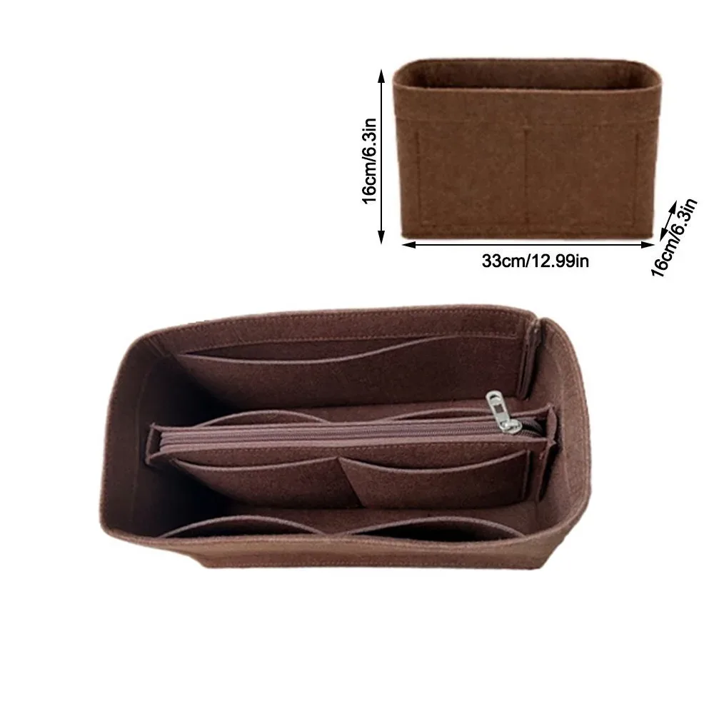 sac d'insertion en feutre grande capacité avec fermeture éclair, organisateur de sac à main multi-poches, sac intérieur doublé pour lv speedy25/30/35/gentlewoman