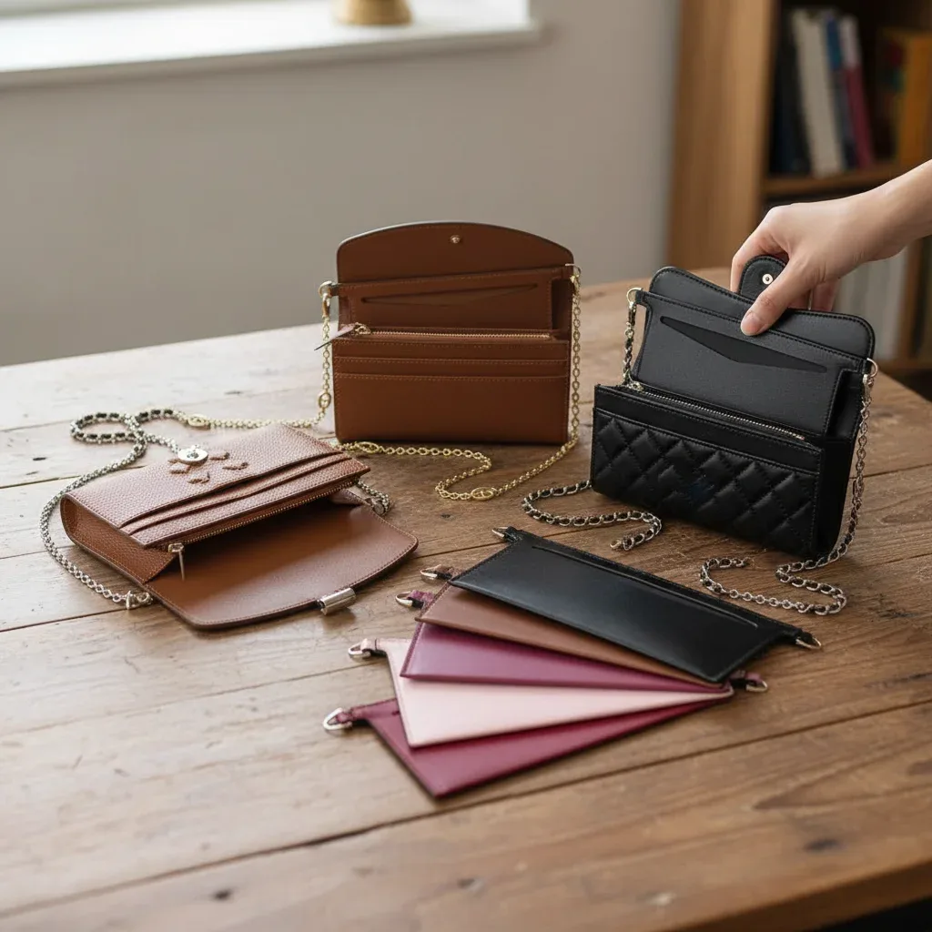 Insert Sac Main Nylon Rose Marron Dore Organiseur Porte Documents Femmes Compartmentnement Usage Journee Travail
