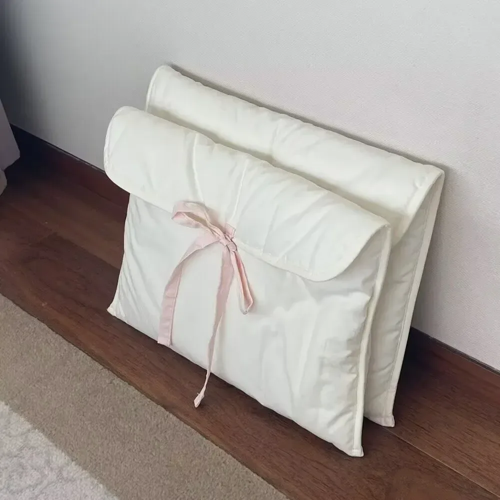 sac d'ordinateur à nœud coréen y2k pour femmes, noir, rose, sac de rangement pour tablettes, sac à main de voyage doux, poudres de stockage de cosmétiques