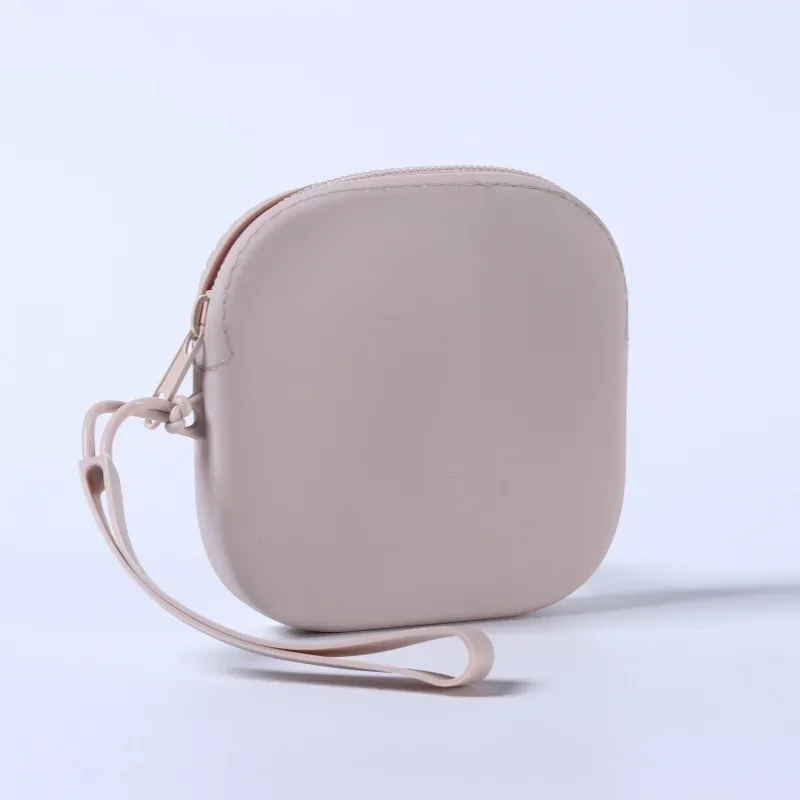 pochette de rangement en silicone, sac à cosmétiques à fermeture éclair, matériau en silicone souple, cadeau multicolore pour bricolage