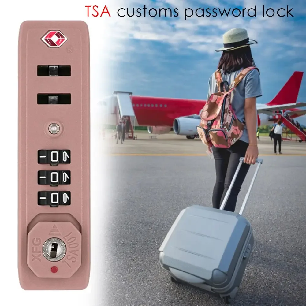 cadenas sécurité antivol bagages serrure douanière tsa code combiné froissé rose marron doré nylon tsa007