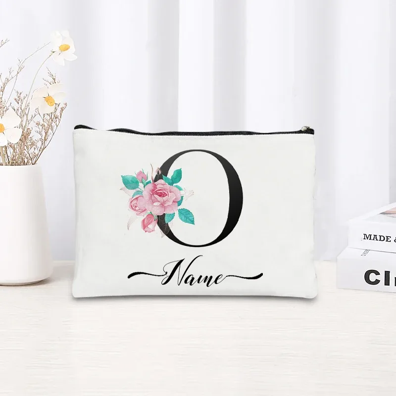 trousse de maquillage personnalisable avec nom, trousse de maquillage de voyage, trousse de maquillage pour mariage, trousse de maquillage individuelle, trousse de maquillage en toile pour fêtes, organiseur de cosmétiques, cadeaux pour femme
