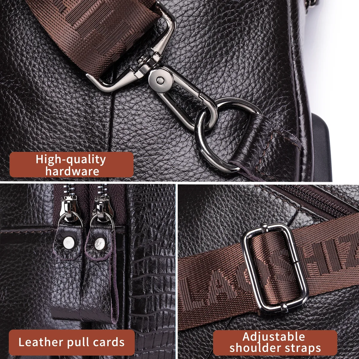 sac de poitrine en cuir pour hommes, sac à bandoulière, sac multifonctionnel à motif crocodile avec sac à bandoulière de chargement usb