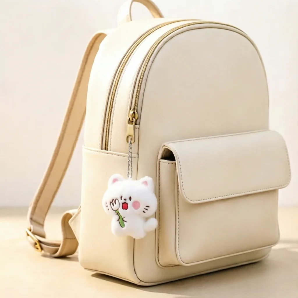 porte-clés en peluche chat mignon – breloque de sac à dos en fourrure douce et accessoire de sac pour filles et adultes