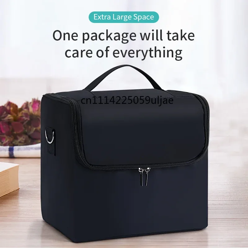 grande trousse de maquillage pour femmes, boîte de rangement de voyage, organiseur professionnel à 4 niveaux pour accessoires de manucure avec compartiments ajustables