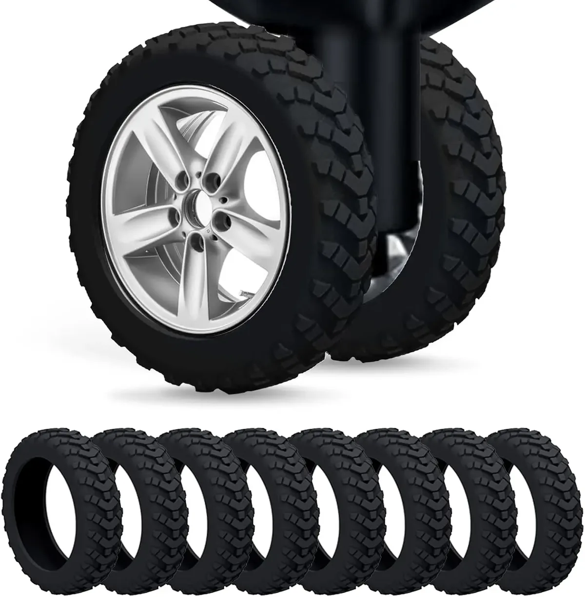 couvre roues tpr protection silicone noir voyage valises double roues bruit reduction amovible silicone