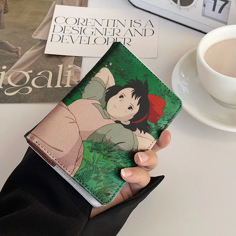 porte-passeport animé japonais, portefeuille de voyage, essentiels de voyage, porte-cartes de crédit pour billets d'avion pour femmes, étui de protection pour passeport