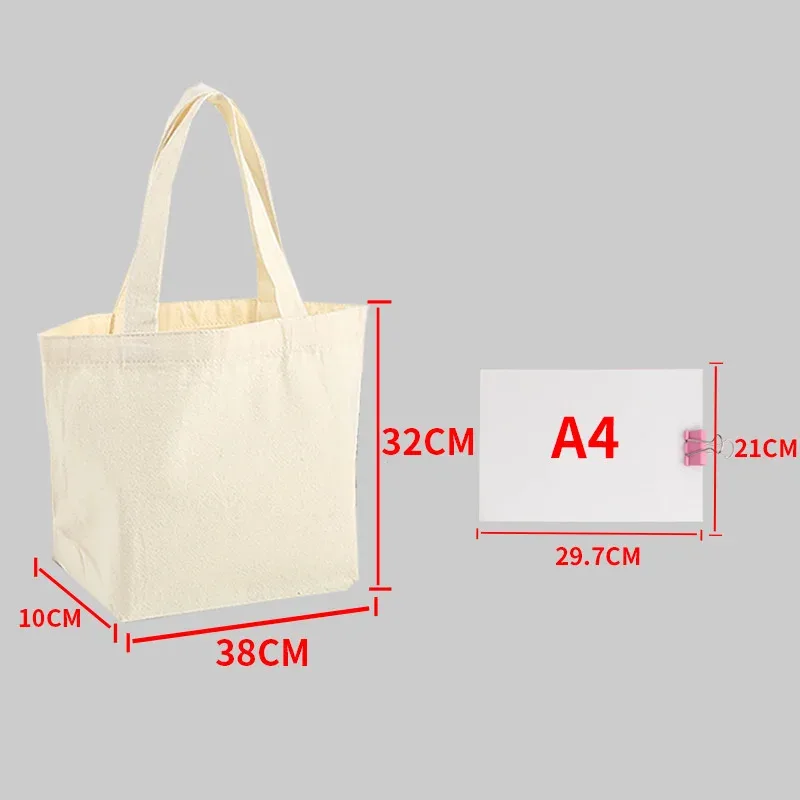 iskybob sac en toile de grande capacité sac à bandoulière sac à main beige pliant eco fourre-tout sacs réutilisable bricolage sac de rangement d'épicerie sac à provisions