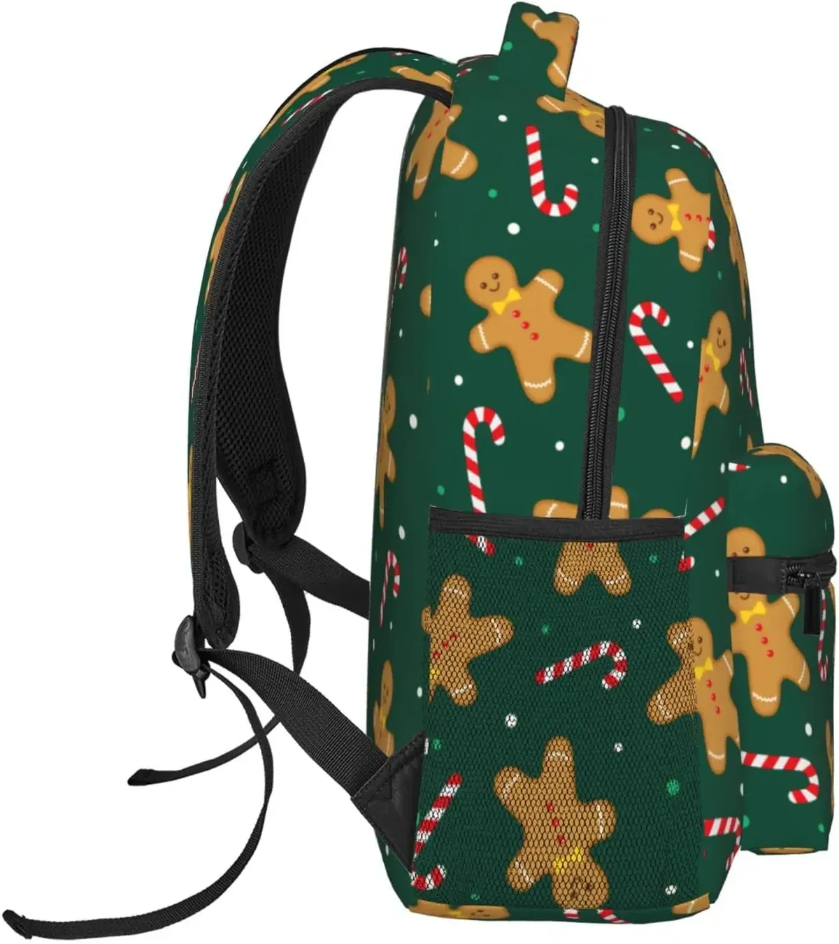 sac à dos en pain d'épice de noël pour hommes et femmes, sac à dos pour ordinateur portable léger, cartable universitaire, sac à dos décontracté, sac de voyage, canne en bonbon