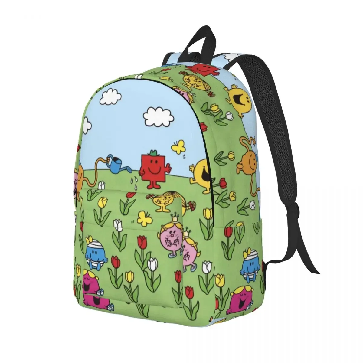 mr men littles cartoon miss sac à dos pour hommes femmes cool étudiant travail sac à dos collège toile sacs durables