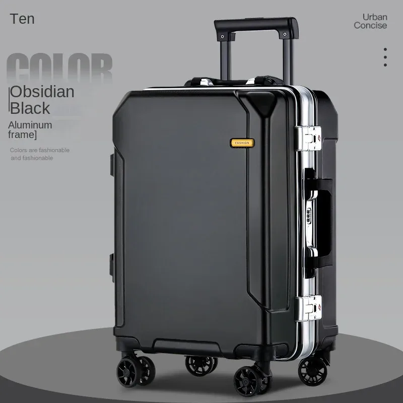 valise universelle avec cadre en aluminium, valise à roulettes, valise d'embarquement à roulettes, verrouillage par mot de passe, voyage d'affaires, nouveau, 20 ", 24/28"