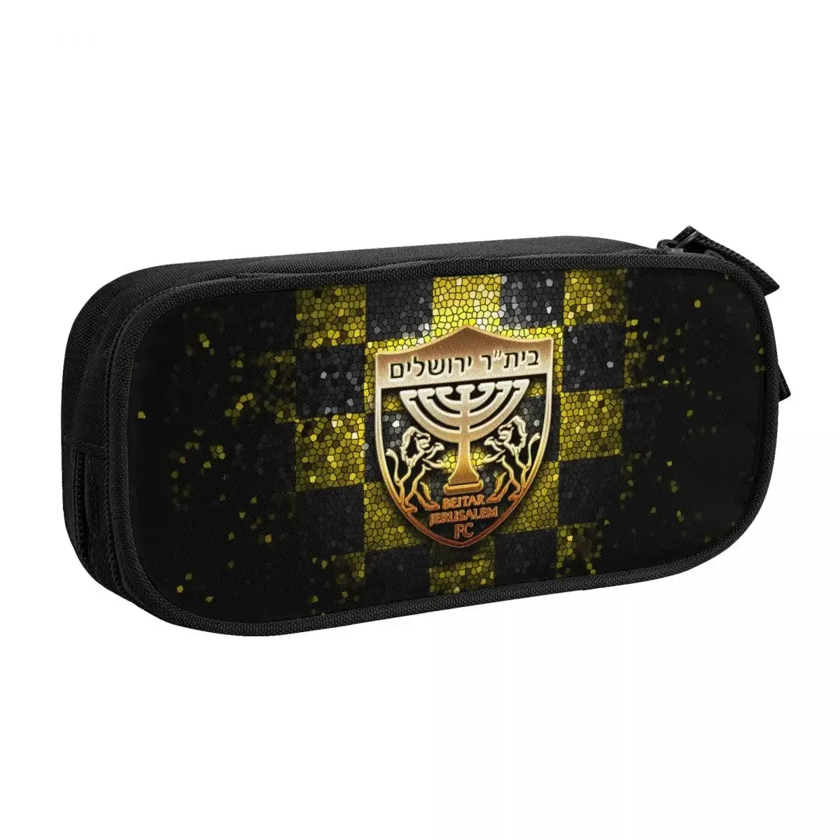 pochette polyester noire lion hébraïques stylos crayons cosmétiques bureau école adolescents adultes organisateur multifonctionalité capacité grande travail étui cosmétiques