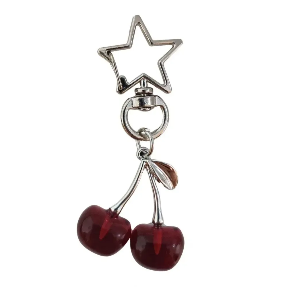 nouveau porte-clés cerise en résine, simulation de fruit, créatif, accessoire de bijouterie diy, décoration suspendue pour sac à dos
