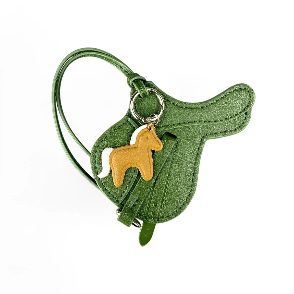 breloque de sac en cuir pu faite à la main avec petit pendentif cheval – cadeau équestre élégant et unique pour sac à main, porte-clés et sac à dos