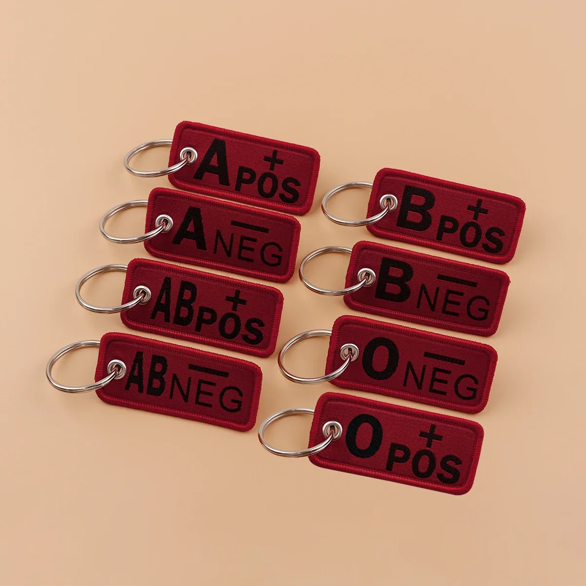cadenas polyester serrure tsa groupe sanguin brodé rouge lettres urgences médicales sac dos bagages voyage