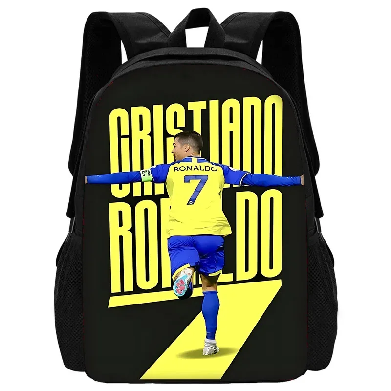 sac à dos de football r-ronaldos cr7 pour enfants, avec sacs à déjeuner, sacs à crayons, sacs d'école pour garçons et filles, meilleur cadeau