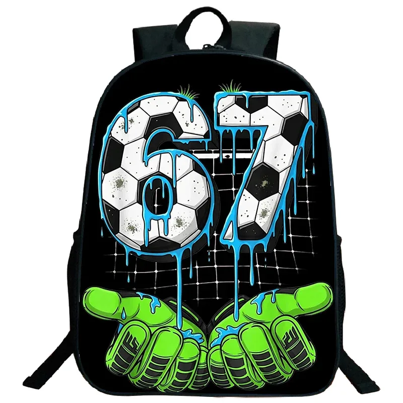 steal a brainrot 67 six seven sac à dos pour enfants, sac à dos de voyage pour étudiants, garçons et filles, sacs d'école au design amusant avec des chiffres, légers