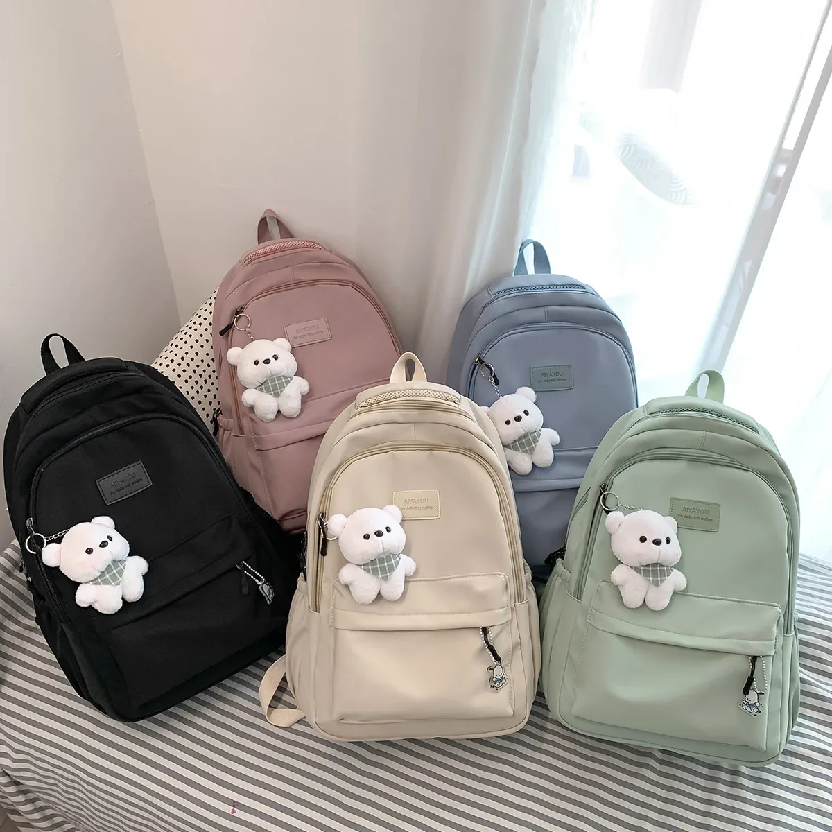 nouveau sac à dos tendance pour femme et homme, grande capacité, imperméable, pour collège, ordinateur portable, école, voyage, livres, style mignon et cool
