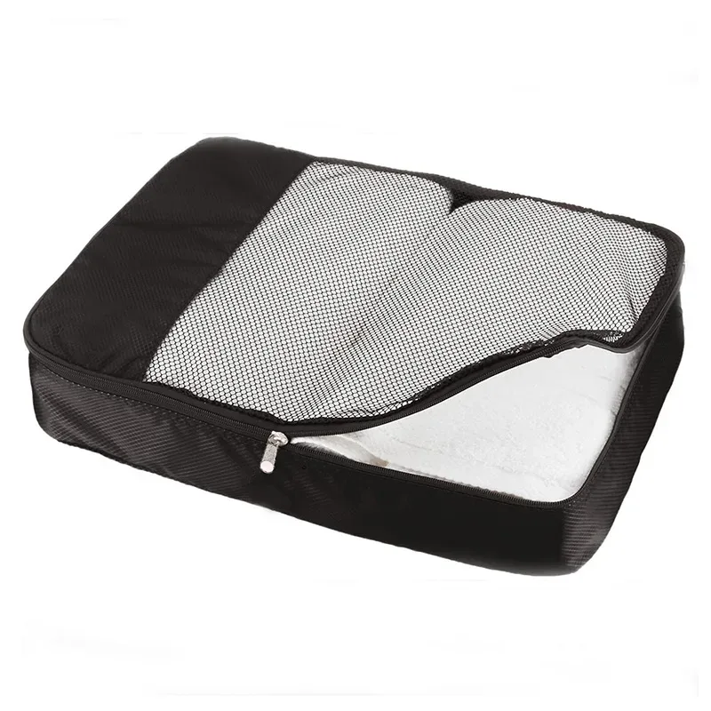 organisateur voyage rangement tissu oxford maille compression minimaliste rouge gris bandes rectangle étanche leger usage voyage