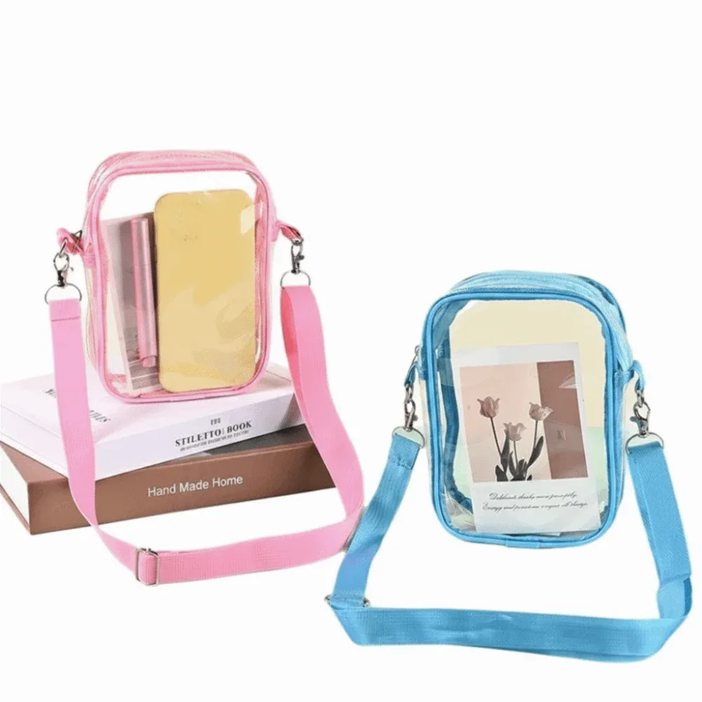 sac à bandoulière transparent en pvc pour usage décontracté, pochette de rangement transparente, sacoche simple pour téléphone, sac messager pour festival