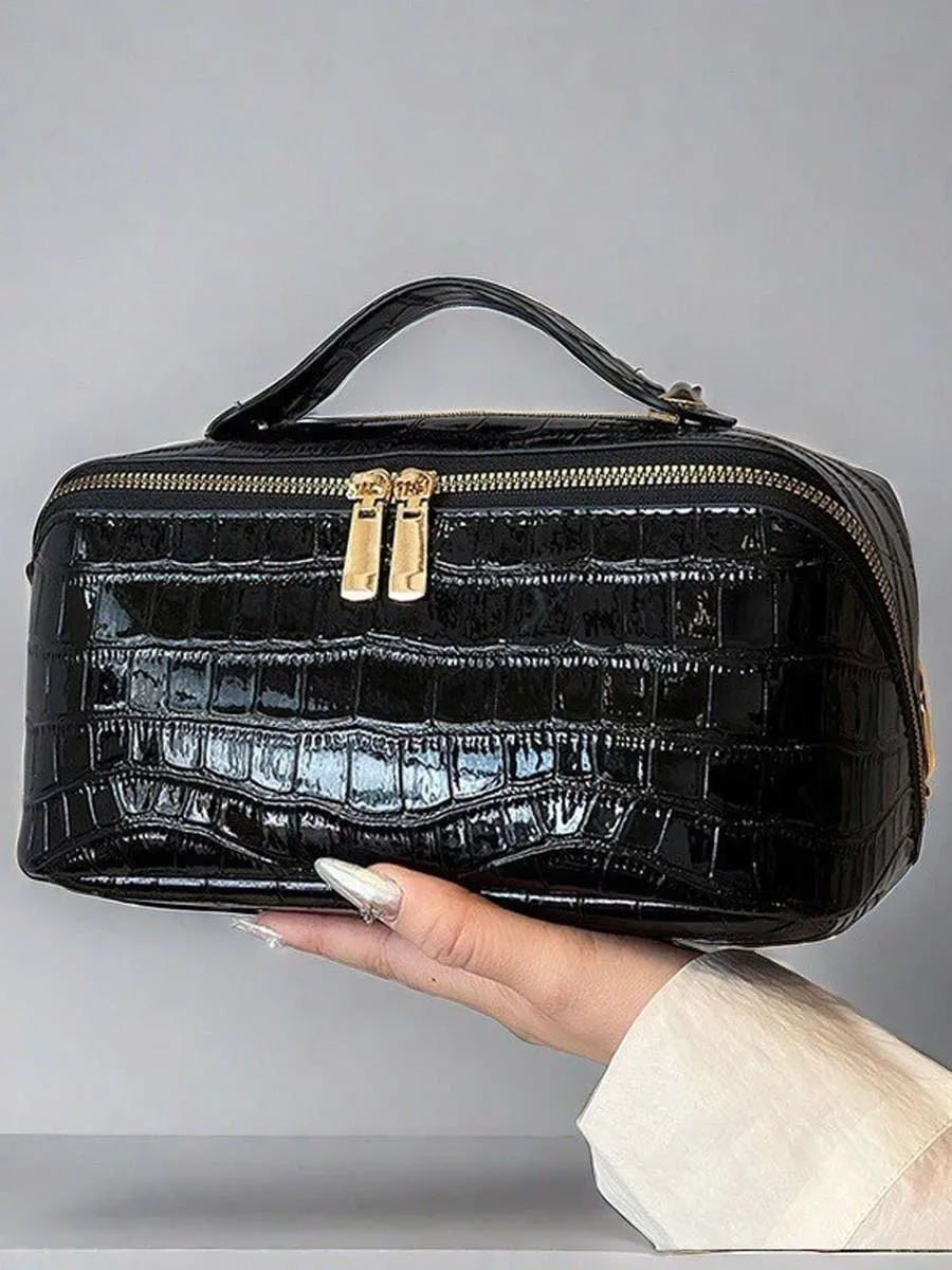 nouvelle trousse de toilette de voyage haut de gamme, de niche, grande capacité, pratique, avec motif écorce, et sac de rangement à motif pierre cosmétique