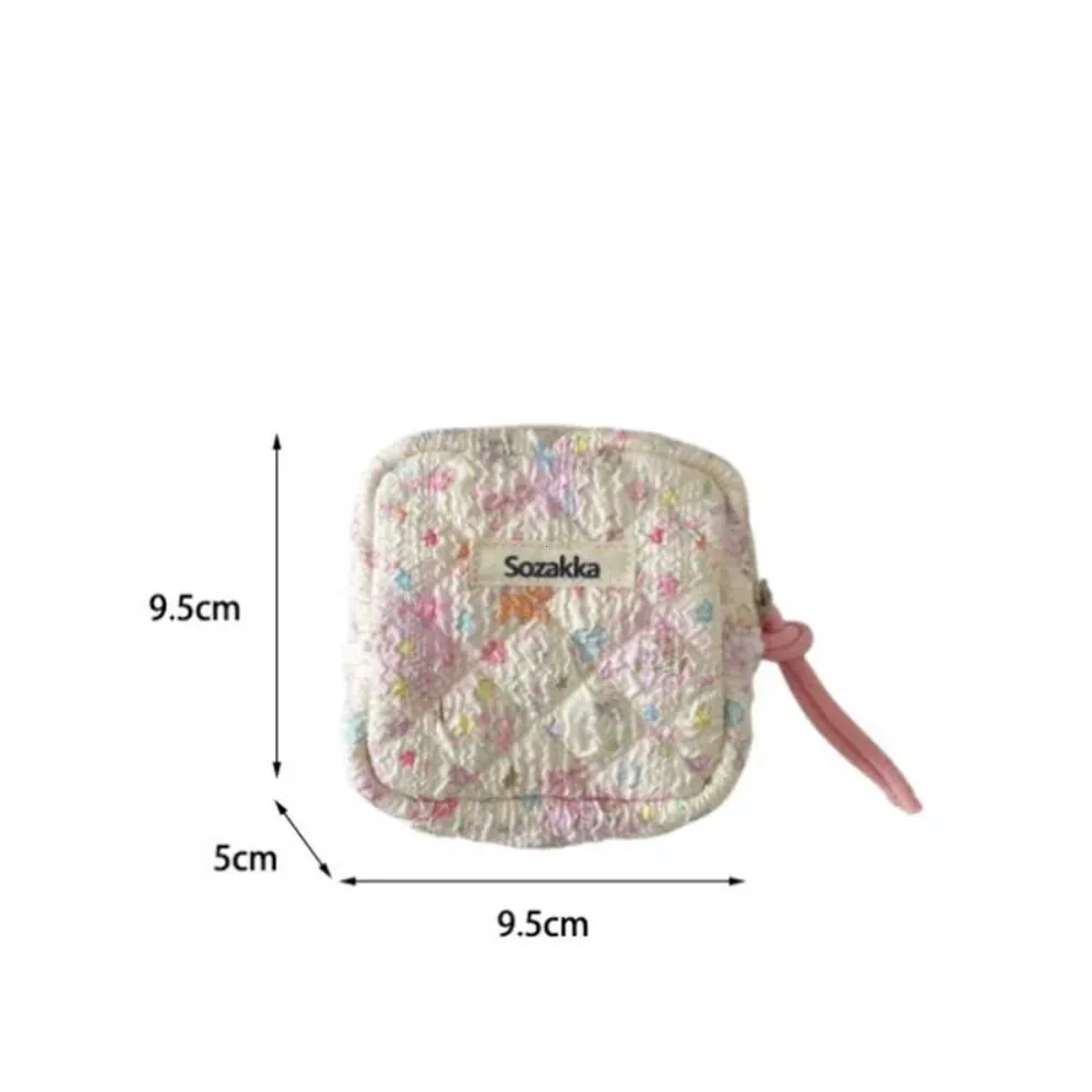 mini sac à cosmétiques carré mignon pour femmes, écouteurs portables, rouge à lèvres, serviettes hygiéniques, pochette de rangement, petits sacs de maquillage à fermeture éclair