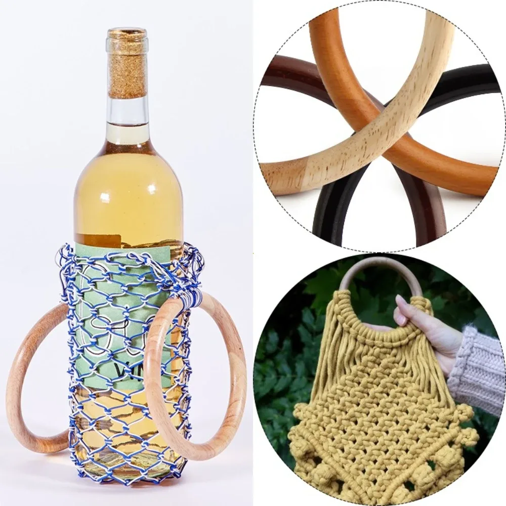 nouvelles poignées de sac à main en bois rondes, poignées de sac diy, poignées de sac à main, remplacements diy, sangle de sac fourre-tout ronde, pièces et accessoires pour sacs