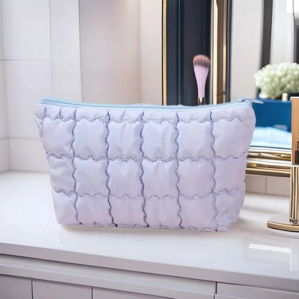sac à main cosmétique à bulles pour femmes, organisateur de voyage, maquillage nuage, rouges à lèvres, pochette en coton, sac à fermeture éclair de grande capacité
