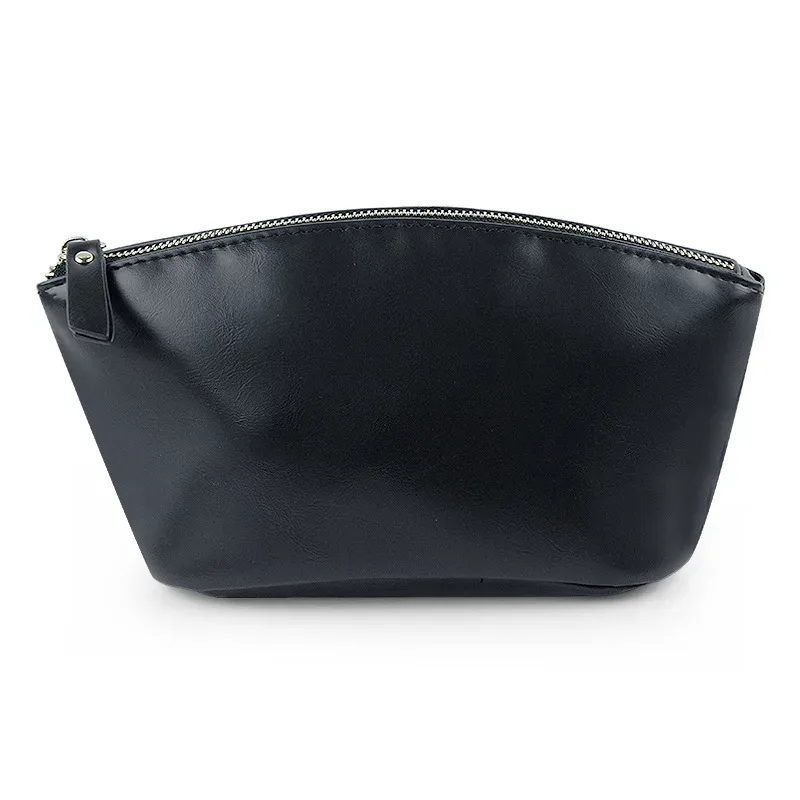 pochette à cosmétiques personnalisée, nouvelle trousse de maquillage, style rétro britannique, en cuir crazy horse, fermeture éclair, portable