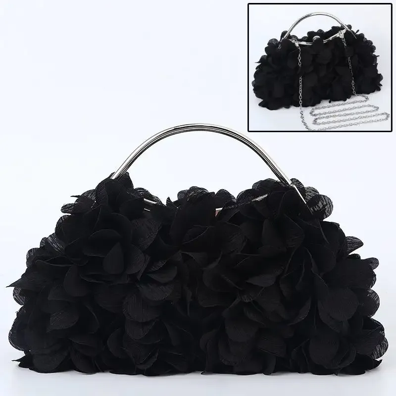 fleur dîner sac à main concepteur chaîne florale bandoulière mariée sac à main embrayages femme pétale soirée pochette robe de mariée sac