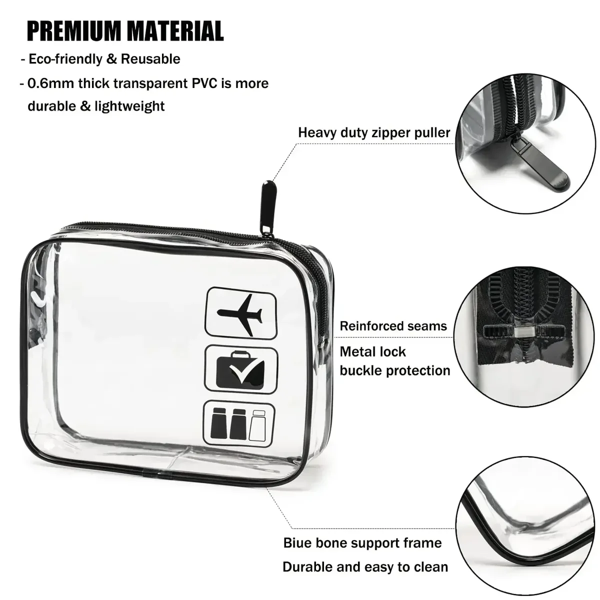 1/3 pièces transparent fermeture éclair maquillage sac organisateur boîte hommes femmes voyage clair sac cosmétique étanche toilette lavage maquillage sacs