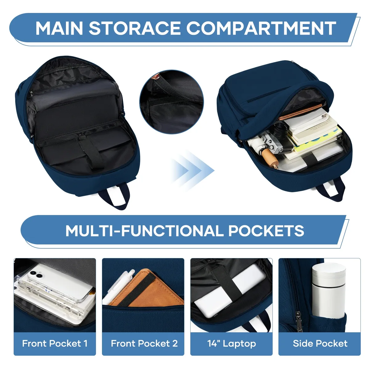 sac à dos portable pour hommes et femmes, sac à dos de voyage, sac à dos isotherme avec compartiment pour le déjeuner, sac à dos scolaire pour adolescents