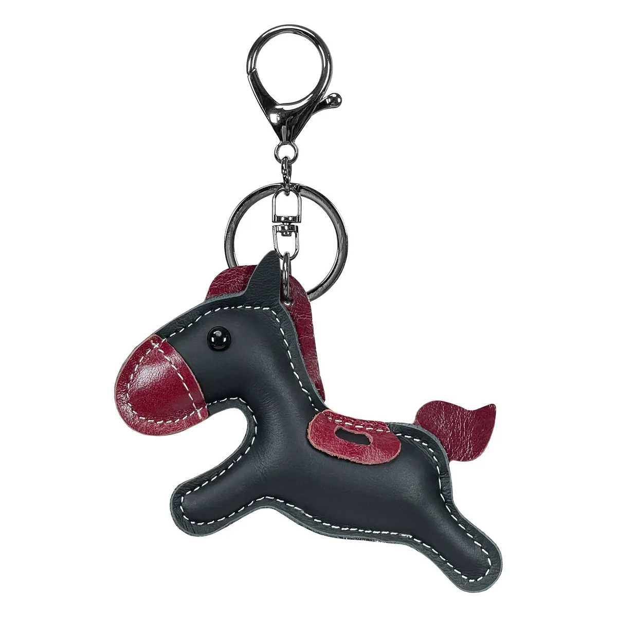 nouveau à la mode en cuir de vache véritable poney sac à main pendentif mignon cheval porte-clés sac à bagages accessoires porte-clés