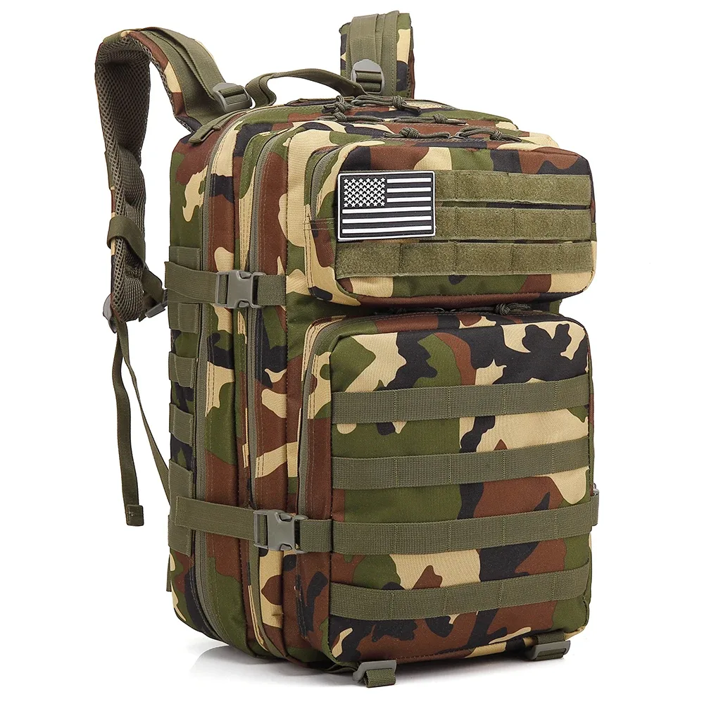 sac à dos tactique 45l pour hommes, système molle, sac de survie 3 jours, chasse, camping, randonnée, sac de sport, sac de survie d'urgence