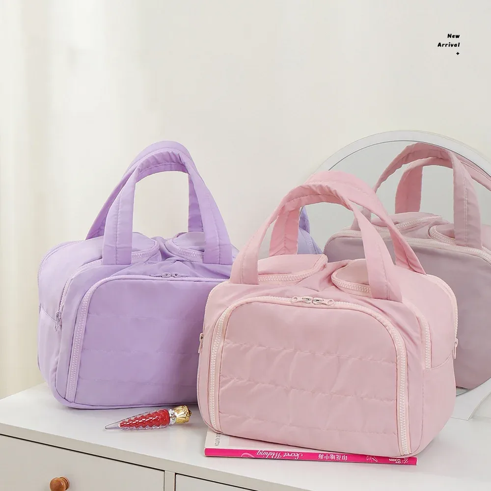 grande trousse de maquillage portable légère pour femme, sac de rangement polyvalent de voyage, organisateur à main, pochette cosmétique, trousse de toilette
