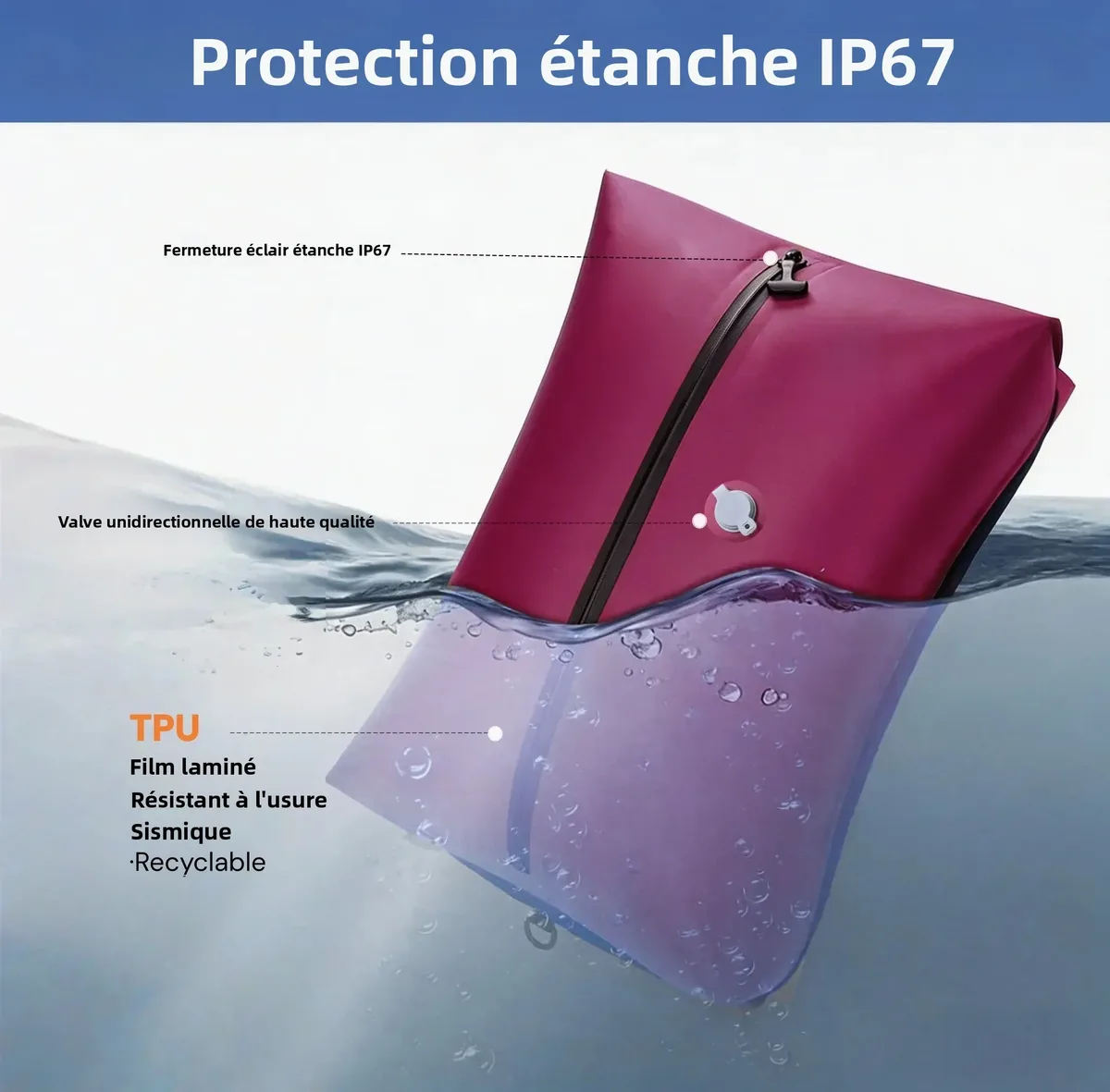 sacs de rangement sous vide, cubes de rangement, étanches ip67, en pu et polyester, 17l, souples, portables, blanc, noir, rose, sac de voyage, pompe vendue séparément