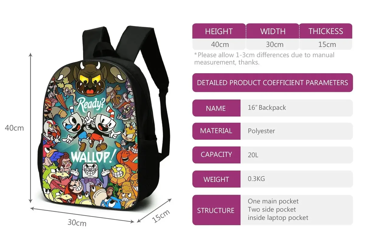 sac dos polyester animaux dessin animé ready wallop bleu marron beige bandoulière arquée poche ouvrante ultra léger école voyage