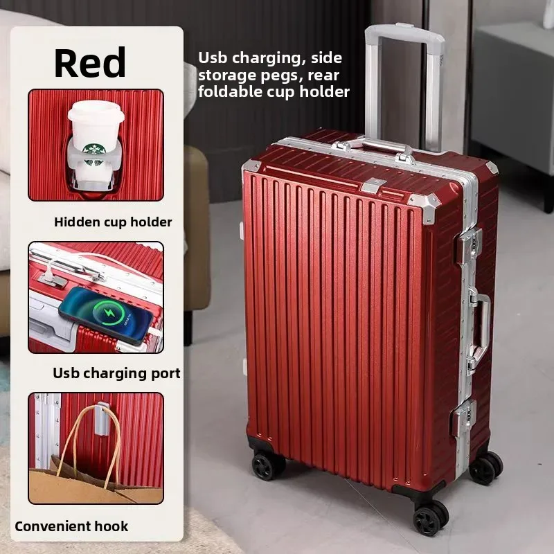 valise little diamond, cadre en aluminium massif, boîte de voyage résistante aux rayures et à l'usure, valise rigide, valise de cabine silencieuse, universelle