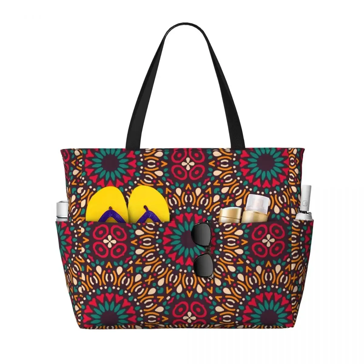 sac fourre-tout personnalisé en tissu kente africain pour femmes, grande capacité, sacs de voyage traditionnels ethniques africains ankara plage salle de sport