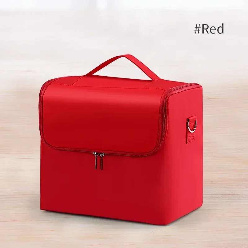 grande trousse de maquillage professionnelle pour femmes, valise de voyage, boîte de rangement à 4 niveaux, organisateur d'ongles avec compartiments ajustables