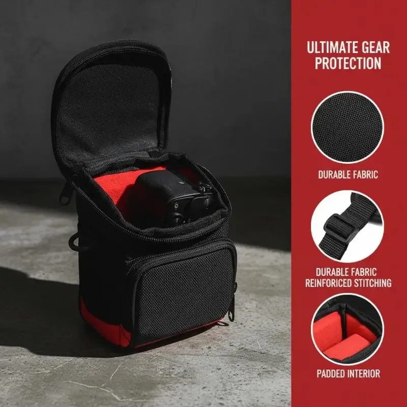 sac à dos photo numérique étanche en nylon noir pour appareil photo reflex, mini sac à bandoulière anti-dommages pour photographe, pour micro-caméra