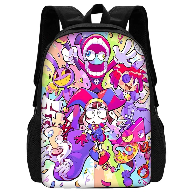 sac à dos d'école pour enfants cartoon a-amazings digitals circus avec sacs à déjeuner, sacs à crayons, sacs d'école pour garçons et filles, meilleur cadeau