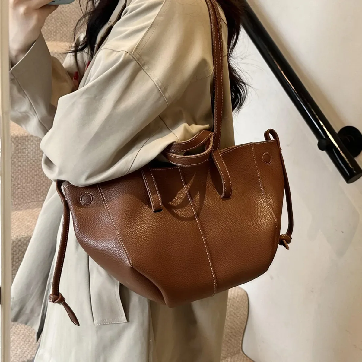 sac à dos grande capacité en cuir pour femme, sac à main de luxe pour le quotidien, sac de shopping, sac de voyage, sac fourre-tout imperméable et tendance