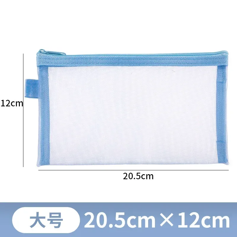 sac cosmétique de voyage en filet transparent, porte-cosmétiques, sac de rangement, étui à crayons à fermeture éclair, poudres de maquillage en nylon portable