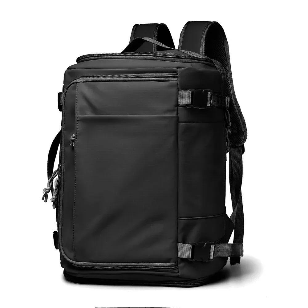sac à dos de bagage léger de style boîte, sac à dos de voyage unisexe de grande capacité avec sac à chaussures, sac à dos de cabine anti-rayures pour collège